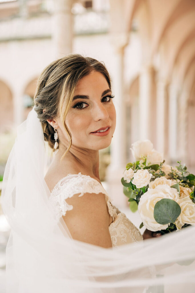 bride with classic wedding makeup