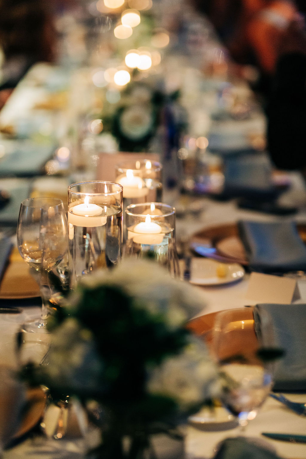 floating candles in wedding centerpieces