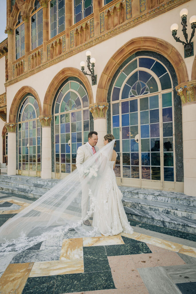 wedding portraits during Ringling Ca' d'Zan wedding