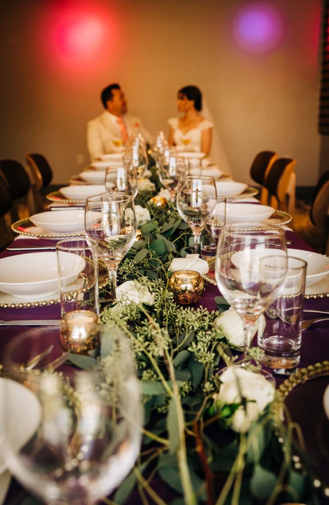 bride and groom at their Ringling Grillroom wedding