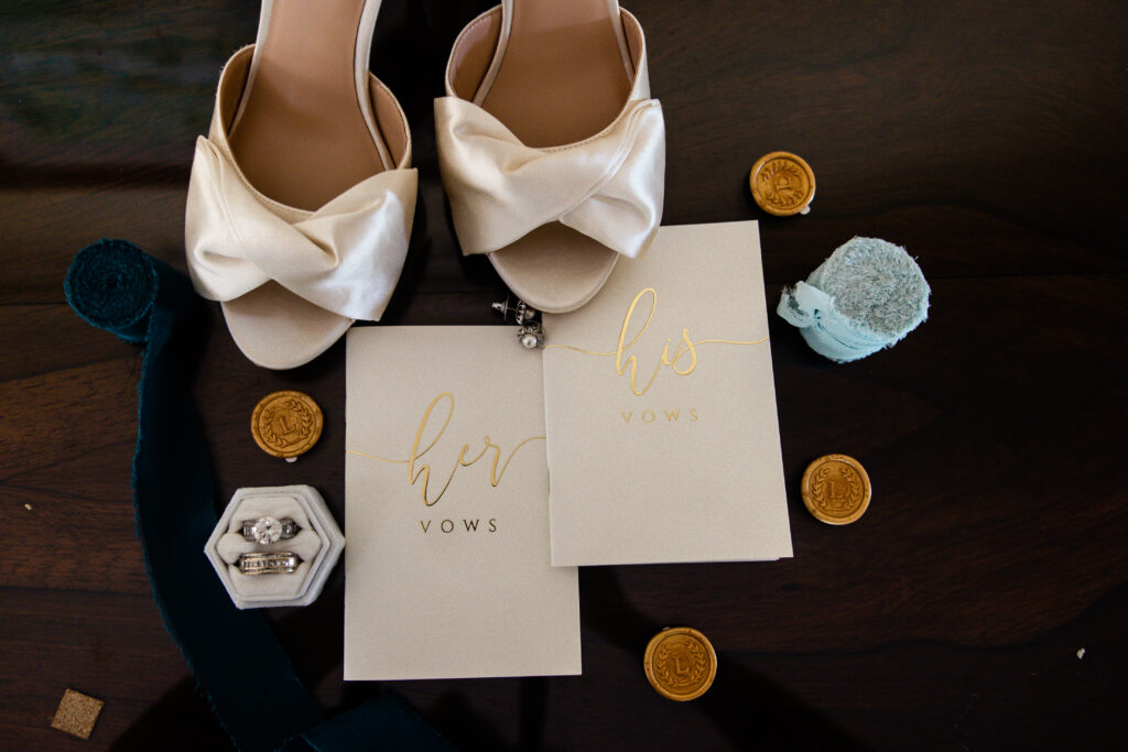 elegant wedding accessories flatlay