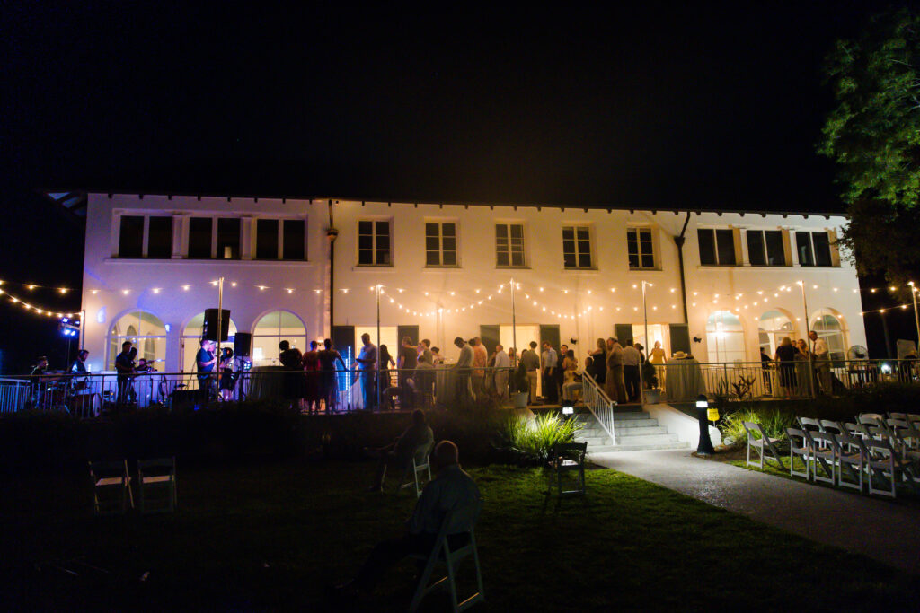 outdoor wedding dancing at Edson Keith Mansion