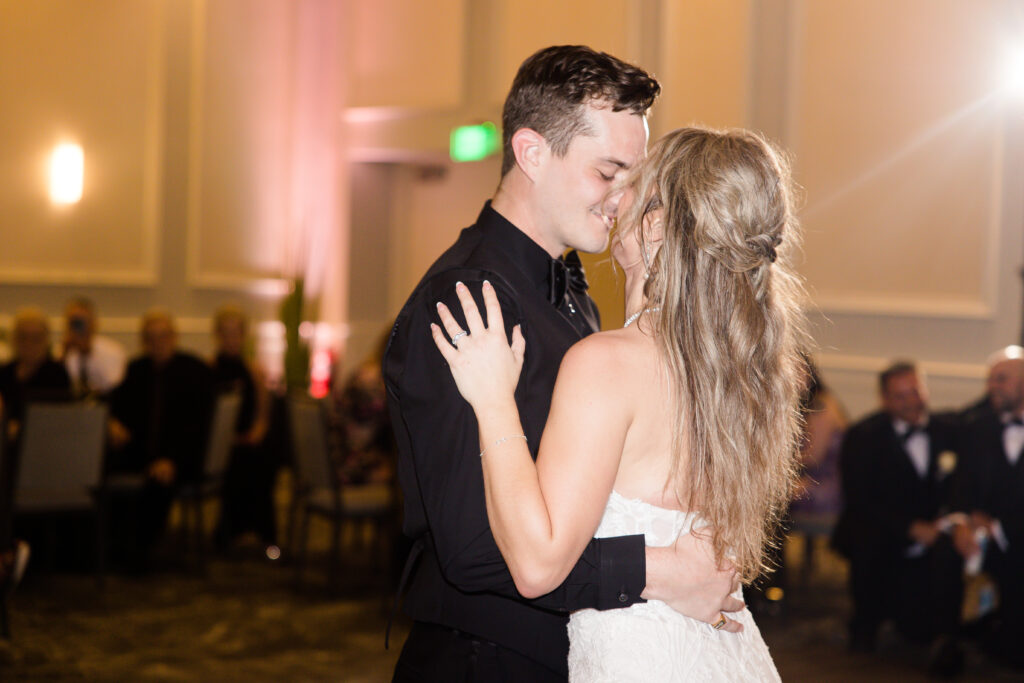 bride and groom first dance at their Grove wedding