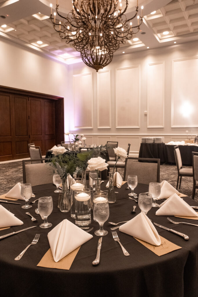 elegant indoor wedding reception at Grove, by Precious Moments Events