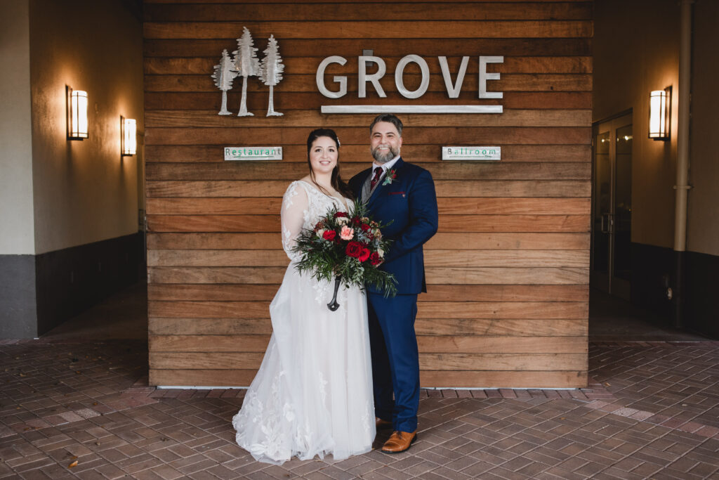 bride and groom portraits at Grove 