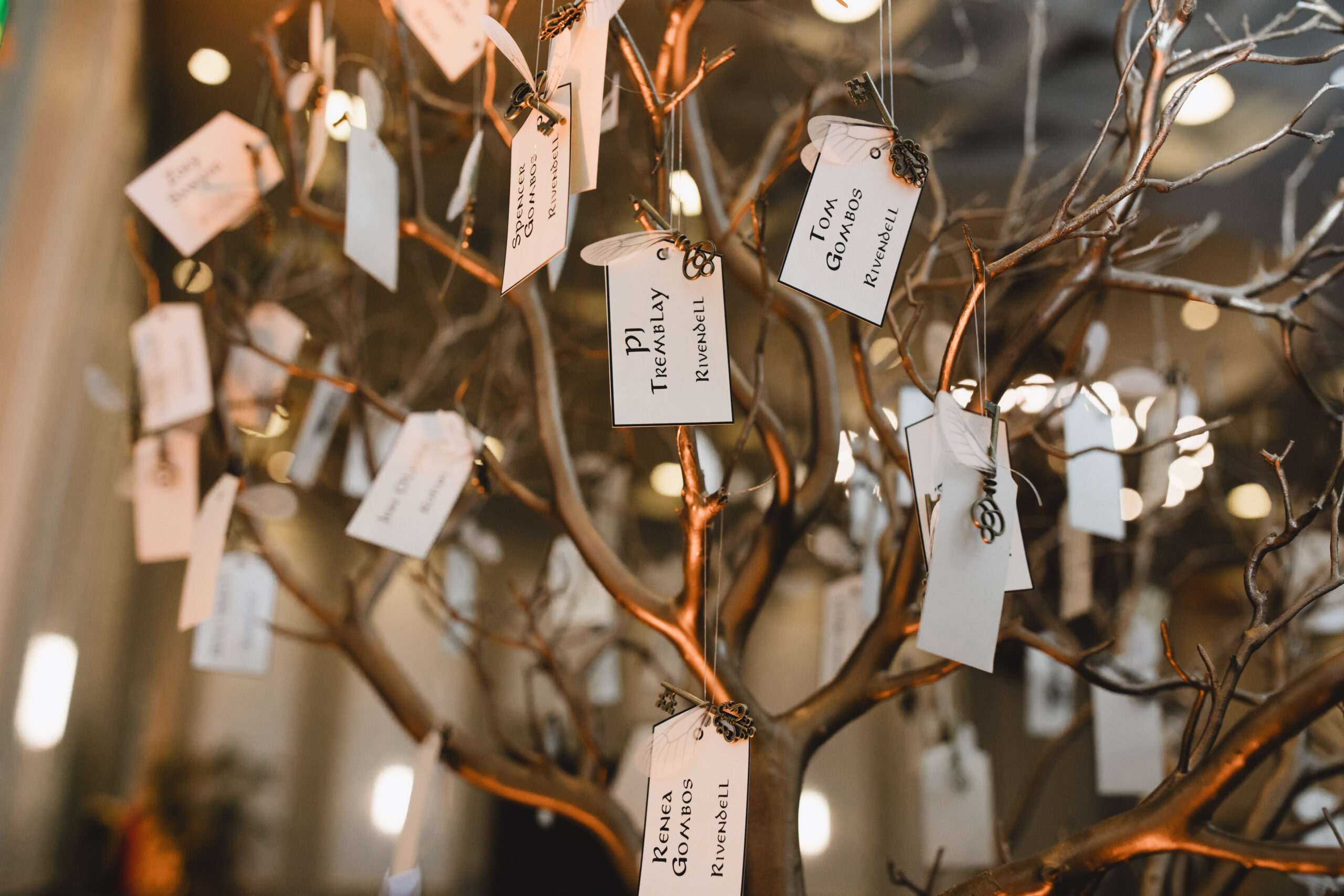 Lord of the Rings inspired tree wedding seating chart