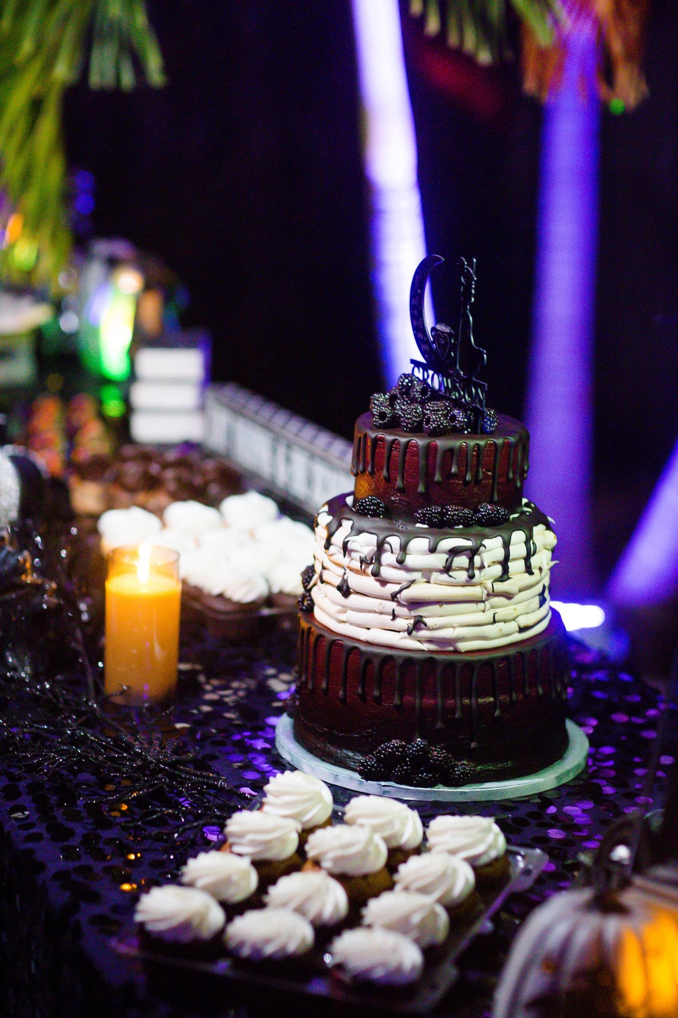 gothic Halloween wedding dessert table