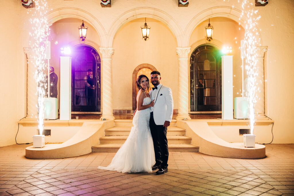 bride and groom at Powel Crosley Estate