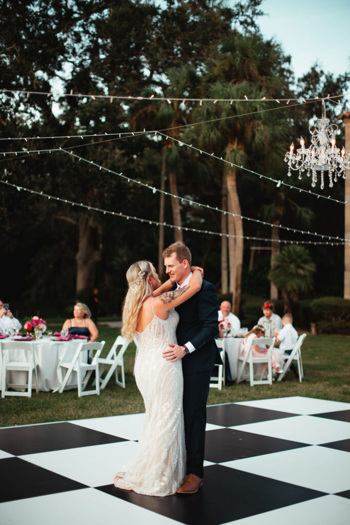 bride and groom first dance at Powel Crosley Estate