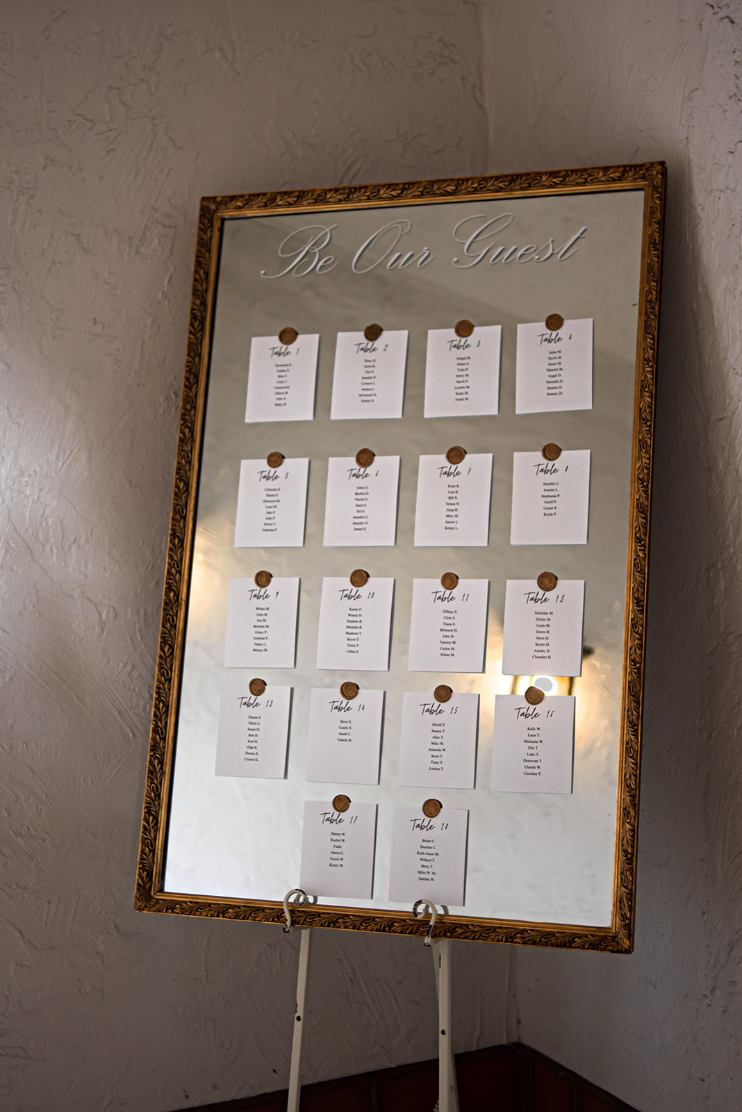 mirror wedding seating chart