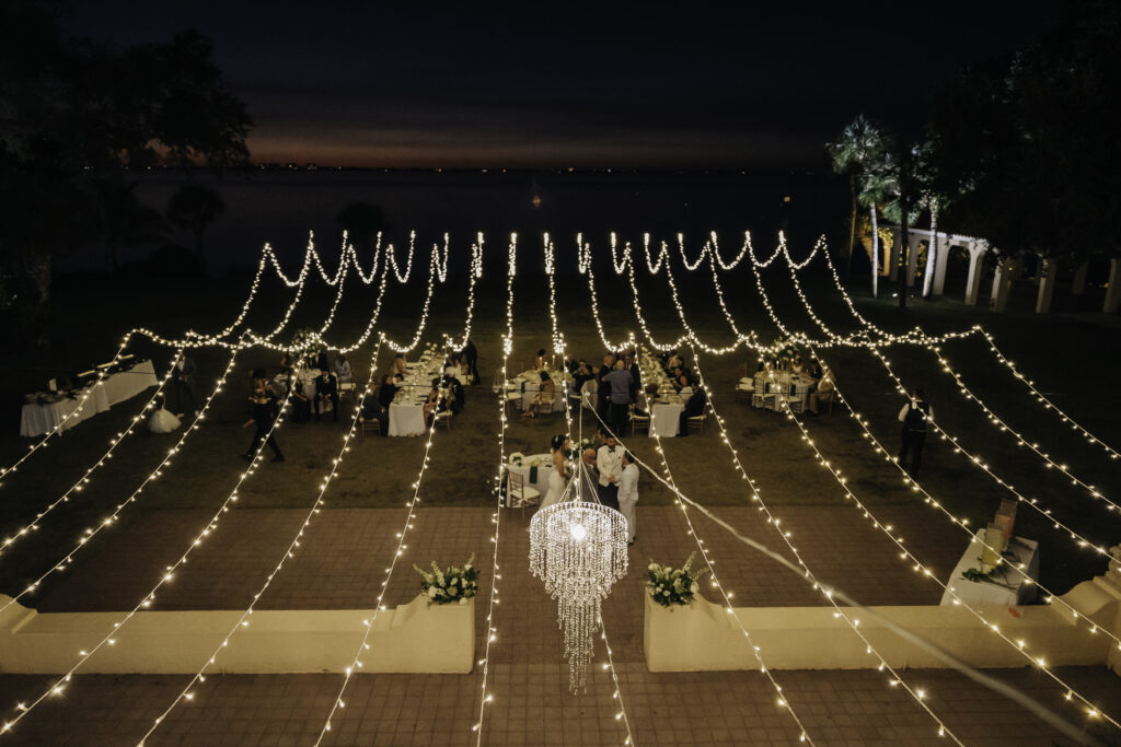 outdoor wedding reception at Powel Crosley Estate