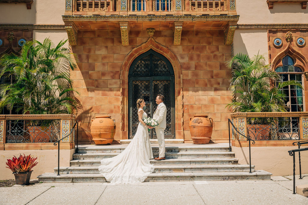 bride and groom portraits at Ringling Ca' d'Zan