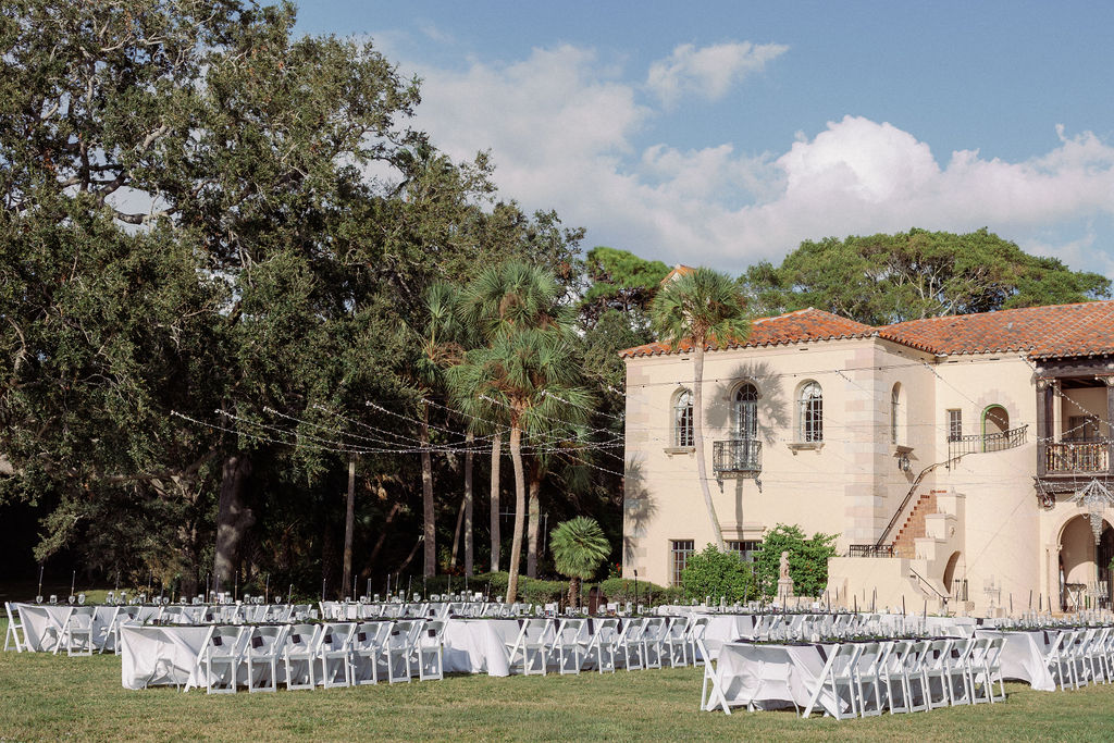 ourdoor wedding reception at Powel Crosley Estate